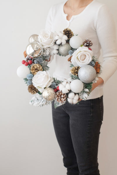 Festive Floral Wreath 35cm